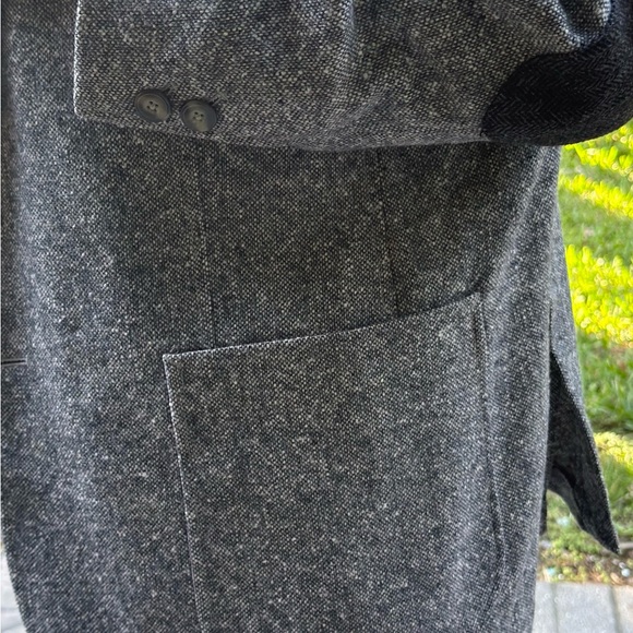 Men's Black Brown 1826 Fuzzy Gray Blazer Wool Blend Elbow Pads Sport Coat XXL - Picture 4 of 9
